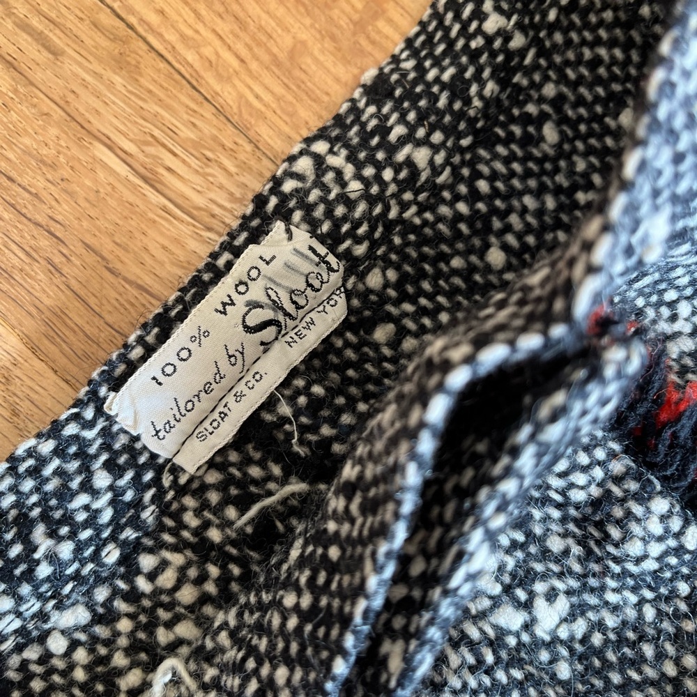 VTG 100% Wool Sloat & Co/NY Black and Red Tweed Skirt - Picture 5 of 12